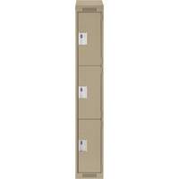 Casiers Clean Line, 3 niveaux, 12" x 18" x 78", Acier, Beige, Rivet (assembl&eacute;) Kelford