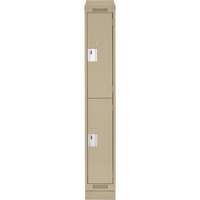 Casiers Clean Line, 2 niveaux, 12" x 18" x 82", Acier, Beige, Rivet (assembl&eacute;) Kelford