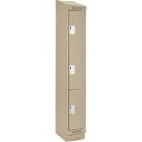 Casiers Clean Line, 3 niveaux, 12" x 18" x 82", Acier, Beige, Rivet (assembl&eacute;) Kelford