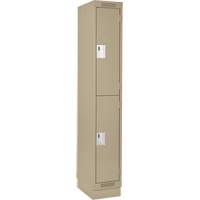 Casiers Clean Line, 2 niveaux, 12" x 18" x 76", Acier, Beige, Rivet (assembl&eacute;) Kelford