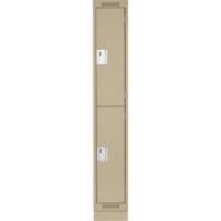 Casiers Clean Line, 2 niveaux, 12" x 18" x 76", Acier, Beige, Rivet (assembl&eacute;) Kelford
