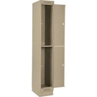 Clean Line Lockers, 2 -tier, Bank of 4, 48" x 18" x 76", Steel, Beige, Rivet (Assembled) Kelford