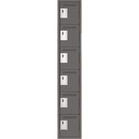 Clean Line Lockerette, 6 -tier, 12" x 18" x 72", Steel, Charcoal, Rivet (Assembled) Kelford
