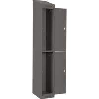 Clean Line Lockers, 2 -tier, Bank of 4, 48" x 18" x 78", Steel, Charcoal, Rivet (Assembled) Kelford