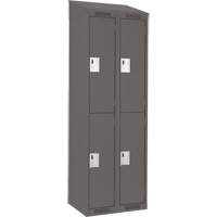 Clean Line Lockers, 2 -tier, Bank of 2, 24" x 18" x 78", Steel, Charcoal, Rivet (Assembled) Kelford