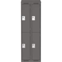 Clean Line Lockers, 2 -tier, Bank of 2, 24" x 18" x 78", Steel, Charcoal, Rivet (Assembled) Kelford