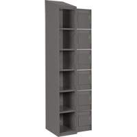 Clean Line Lockerette, 6 -tier, Bank of 4, 48" x 18" x 78", Steel, Charcoal, Rivet (Assembled) Kelford