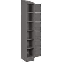 Clean Line Lockerette, 6 -tier, Bank of 4, 48" x 18" x 82", Steel, Charcoal, Rivet (Assembled) Kelford