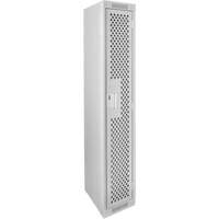 Clean Line Lockers, 12" x 12" x 72", Steel, Grey, Rivet (Assembled), Perforated Kelford