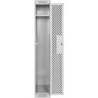 Clean Line Lockers, 12" x 12" x 72", Steel, Grey, Rivet (Assembled), Perforated Kelford