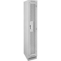 Clean Line Lockers, 12" x 18" x 76", Steel, Grey, Rivet (Assembled), Perforated Kelford