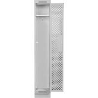 Clean Line Lockers, 12" x 18" x 76", Steel, Grey, Rivet (Assembled), Perforated Kelford