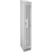 Clean Line Lockers, 12" x 18" x 82", Steel, Grey, Rivet (Assembled), Perforated Kelford
