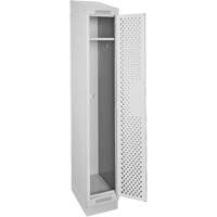 Clean Line Lockers, 12" x 18" x 82", Steel, Grey, Rivet (Assembled), Perforated Kelford