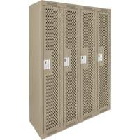 Casiers Clean Line, Bloc de 4, 48" x 12" x 72", Acier, Beige, Rivet (assembl&eacute;), Perfor&eacute; Kelford