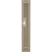 Clean Line Lockers, 12" x 15" x 76", Steel, Beige, Rivet (Assembled), Perforated Kelford