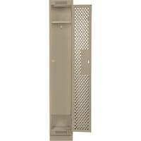 Clean Line Lockers, 12" x 15" x 76", Steel, Beige, Rivet (Assembled), Perforated Kelford