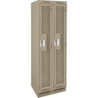 Casiers Clean Line, Bloc de 2, 24" x 15" x 76", Acier, Beige, Rivet (assembl&eacute;), Perfor&eacute; Kelford