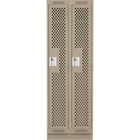 Casiers Clean Line, Bloc de 2, 24" x 15" x 76", Acier, Beige, Rivet (assembl&eacute;), Perfor&eacute; Kelford