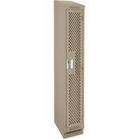 Clean Line Lockers, 12" x 12" x 82", Steel, Beige, Rivet (Assembled), Perforated Kelford
