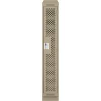 Clean Line Lockers, 12" x 12" x 82", Steel, Beige, Rivet (Assembled), Perforated Kelford