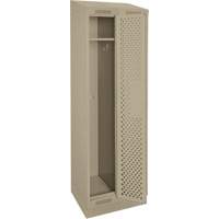 Clean Line Lockers, Bank of 2, 24" x 12" x 82", Steel, Beige, Rivet (Assembled), Perforated Kelford