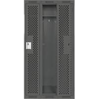 Clean Line Lockers, Bank of 3, 36" x 12" x 72", Steel, Charcoal, Rivet (Assembled), Perforated Kelford