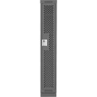Clean Line Lockers, 12" x 15" x 76", Steel, Charcoal, Rivet (Assembled), Perforated Kelford