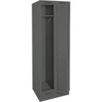 Clean Line Lockers, Bank of 2, 24" x 15" x 76", Steel, Charcoal, Rivet (Assembled), Perforated Kelford