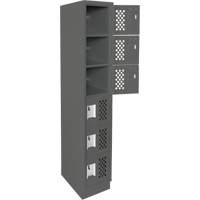 Assembled Lockerettes Clean Line Perforated Economy Lockers, 6 -tier, 18" x 72" x 12", Steel Kelford