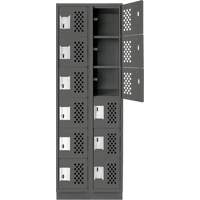 Assembled Lockerettes Clean Line Perforated Economy Lockers, 6 -tier, Bank of 2, 18" x 72" x 12", Steel Kelford