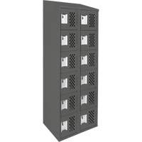 Assembled Lockerettes Clean Line Perforated Economy Lockers, 6 -tier, Bank of 2, 18" x 72" x 12", Steel Kelford