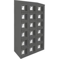 Assembled Lockerettes Clean Line Perforated Economy Lockers, 6 -tier, Bank of 3, 18" x 72" x 12", Steel Kelford