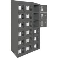 Assembled Lockerettes Clean Line Perforated Economy Lockers, 6 -tier, Bank of 3, 18" x 72" x 12", Steel Kelford