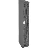 Clean Line Lockers, 12" x 12" x 82", Steel, Charcoal, Rivet (Assembled), Perforated Kelford