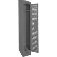 Clean Line Lockers, 12" x 12" x 82", Steel, Charcoal, Rivet (Assembled), Perforated Kelford