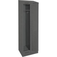 Clean Line Lockers, Bank of 2, 24" x 12" x 82", Steel, Charcoal, Rivet (Assembled), Perforated Kelford
