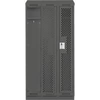 Clean Line Lockers, Bank of 3, 36" x 12" x 82", Steel, Charcoal, Rivet (Assembled), Perforated Kelford
