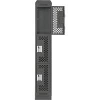 Clean Line Lockers, 3 -tier, 12" x 18" x 82", Steel, Charcoal, Rivet (Assembled), Perforated Kelford