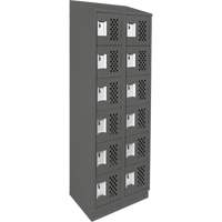 Assembled Lockerettes Clean Line Perforated Economy Lockers, 6 -tier, Bank of 2, 18" x 72" x 12", Steel Kelford