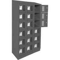 Assembled Lockerettes Clean Line Perforated Economy Lockers, 6 -tier, Bank of 3, 18" x 72" x 12", Steel Kelford