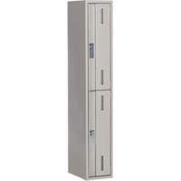 Concorde Heavy-Duty Lockers, 2 -tier, 12" x 18" x 72", Steel, Grey, Welded (Assembled) Kelford