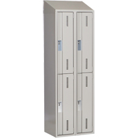 Concorde Heavy-Duty Lockers, 2 -tier, Bank of 2, 24" x 18" x 78", Steel, Grey, Welded (Assembled) Kelford