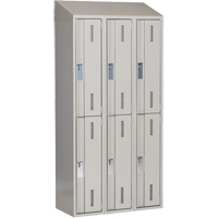Concorde Heavy-Duty Lockers, 2 -tier, Bank of 3, 36" x 18" x 78", Steel, Grey, Welded (Assembled) Kelford