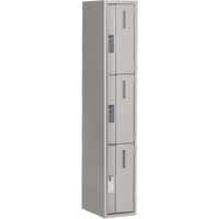 Concorde Heavy-Duty Lockers, 3 -tier, 12" x 18" x 72", Steel, Grey, Welded (Assembled) Kelford