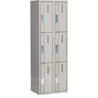 Concorde Heavy-Duty Lockers, 3 -tier, Bank of 2, 24" x 18" x 72", Steel, Grey, Welded (Assembled) Kelford