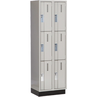 Concorde Heavy-Duty Lockers, 3 -tier, Bank of 2, 24" x 18" x 76", Steel, Grey, Welded (Assembled) Kelford