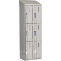 Concorde Heavy-Duty Lockers, 3 -tier, Bank of 2, 24" x 18" x 78", Steel, Grey, Welded (Assembled) Kelford