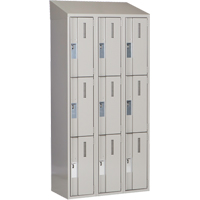 Concorde Heavy-Duty Lockers, 3 -tier, Bank of 3, 36" x 18" x 78", Steel, Grey, Welded (Assembled) Kelford