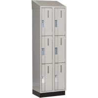 Concorde Heavy-Duty Lockers, 3 -tier, Bank of 2, 24" x 18" x 82", Steel, Grey, Welded (Assembled) Kelford